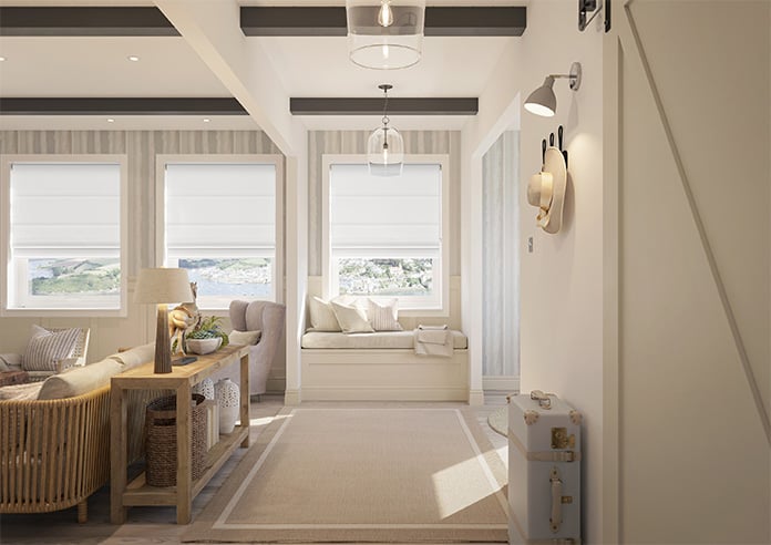 Esme, Phantom White - Motorised Roman Blind - Image 8